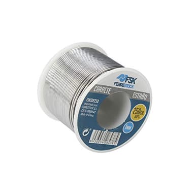 Ferrestock FSKSOE250 Carrete de alambre de estaño para soldadura blanda de 250g, 1mm de diámetro, 60% estaño para soldadores eléctricos