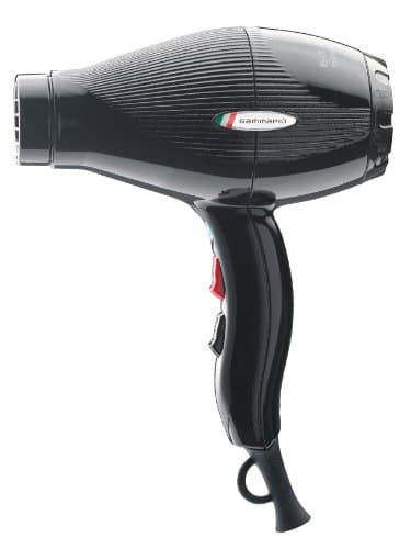 GAMMAPIU' Secador de Pelo Profesional E-T.C. Light, 3 Temperaturas, Ligero, Silencioso, Generador de Iones, 430 g, Rejilla Recubierta de Turmalina, W 1800-2100 (Enchufe ITALIA, Negro brillante)
