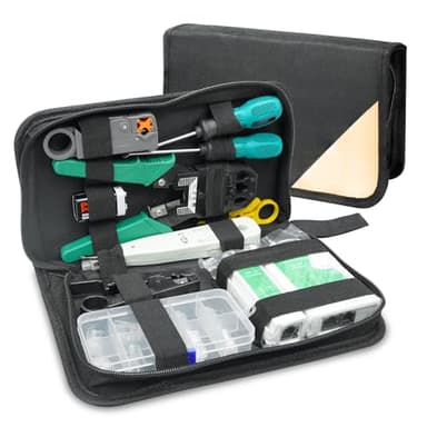 ELEUTH 12 En 1 Comprobador de Cables de Red RJ45 Herramientas Red,Comprobador RJ45 Network Tester Tool Kits Profesional Mantenimiento De La Computadora LAN Tester Red