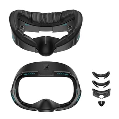 AMVR Face Cover Pad Interfaz Facial Compatible con Meta/Oculus Quest 3 Accesorios, con la Cara de PU Suave Almohadilla de Repuesto y Transpirable de Seda de Hielo de algodón, la circulación del Aire