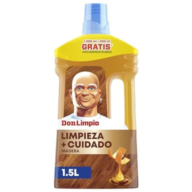 Don Limpio Madera Friegasuelos Líquido 1.5 l Con Aceite De Cáscara De Naranja PH Seguro En Suelos De Madera