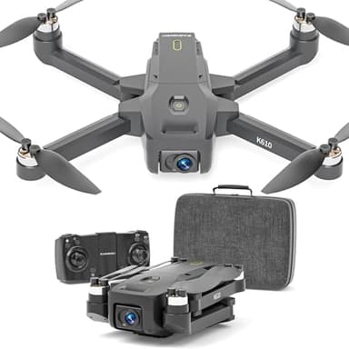 K610 GPS Drone con Cámara 4K UHD SD Card Vídeo en Vivo, 5GHz FPV GPS Dron con 2 S0NY IMX Camera para Principiantes, Motor sin Escobillas, Follow Me, Return Home, RC Quadcopter para Adultos, Bolsos