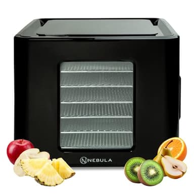 Nebula Deshidratador De Alimentos Con 6 Bandejas De Acero Inoxidable | Diseño De Control Táctil LED, Temperatura Digital Ajustable 35-70C Y Temporizador De 48 Horas | Secador De Alimentos | 400W