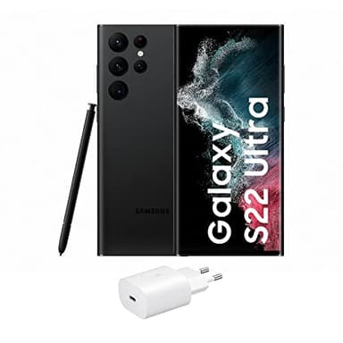 Samsung Galaxy S22 Ultra 5G + Cargador – Teléfono móvil libre, 128 GB, Smartphone Android, Phantom Negro (Versión Española)
