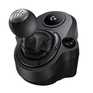 Logitech G Palanca de cambios Driving Force para G923, G29 o G920, 6 marchas, marcha atrás Push Down, acero y piel, negra