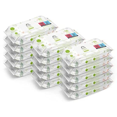 Marca Amazon - Mama Bear Fresh Toallitas húmedas para bebé, Aloe vera, 1008 Unidad, 18 Paquetes de 56