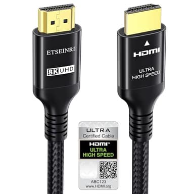 Etseinri 10K 8K Cable HDMI 2.1 2M, Certificado 48Gbps Ultra Alta Velocidad HDMI® Cable 4K 240Hz 165Hz 144Hz 120Hz 8K 60Hz 4:4:4 DTS:X eARC HDCP2.3 HDR10+ TV Monitor Proyector Juegos PC PS5 X-box