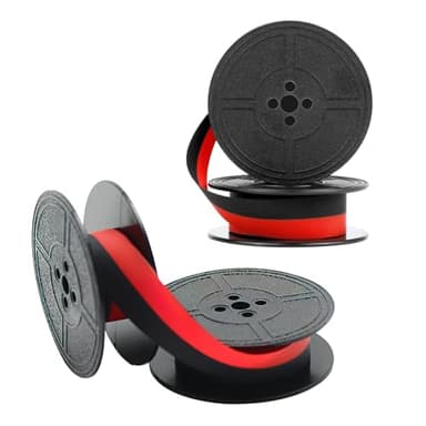 Lote de 2 GR4 Cinta de Máquina de Escribir, Cinta para Máquina de Escribir de Doble Bobina de Hecha de Tela de Nylon 7 Metros Compatible con Olivetti Lettera 22 25 35 DIN 2103 32755 Rojo y Negro