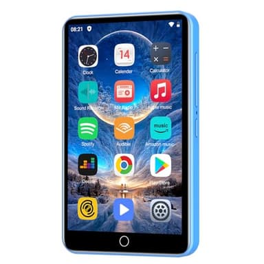 Reproductor MP3 con Spotify, ZAQE 80GB MP3 Player with Bluetooth and WLAN，MP3 Player with Amazon Music, Audible,Deezer, 4 Inch Touch Screen, MP3, MP4 Player for Kids(Azul)