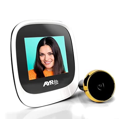 Mirilla Digital AYR Lite 9001. Grabación de imágenes. Batería Interna Recargable. Acabado Blanco/latón.