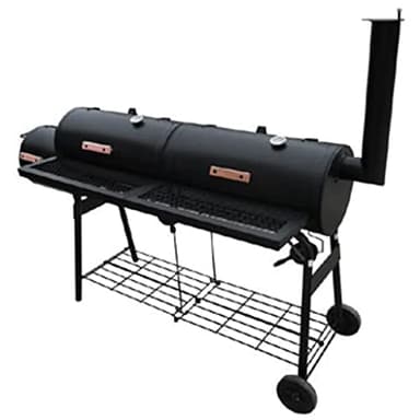 vidaXL Barbacoa Ahumadora Nevada XL Metal Negra BBQ de Carbón Leña y Smoker
