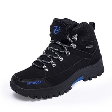 Hixingo Zapatillas Trekking Hombre Oscuro, Botas Montaña Hombre Mid Waterproof, Zapatillas Senderismo Hombre Mujeres, Botas de Montaña, Trekking y Senderismo