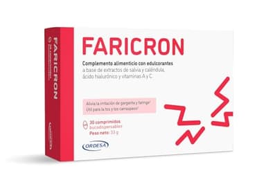 Faricron │ 30 Comprimidos Bucodispersables │Complemento Alimenticio para Molestias de Garganta