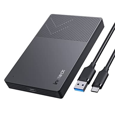 Inateck Carcasa Disco Duro USB 3.2 Gen 2(USB 3.1 Gen 2) para Discos Duros y SSD de 2,5 Pulgadas, Caja Disco Duro hasta 6 Gbps, con UASP, FE2014