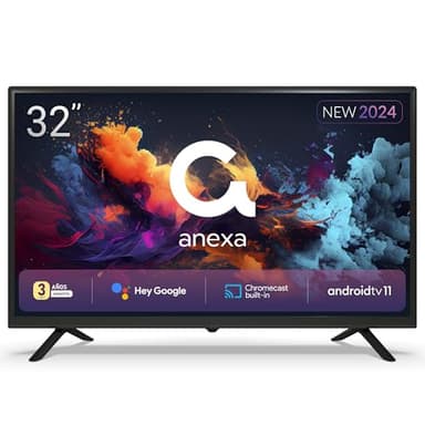 anexa - Smart TV 32 Pulgadas HD Android 11, Google Assistant, Control por Voz, televisión TDT 2024. Televisor con 3 años de garantía SMART32C01HG. Televisores compatibles Netflix, Prime Video y más