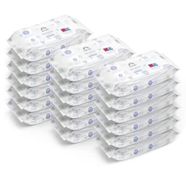 Marca Amazon - Mama Bear Toallitas para bebés sensibles, Sin fragancia, 1008 Unidad, 18 Paquetes de 56