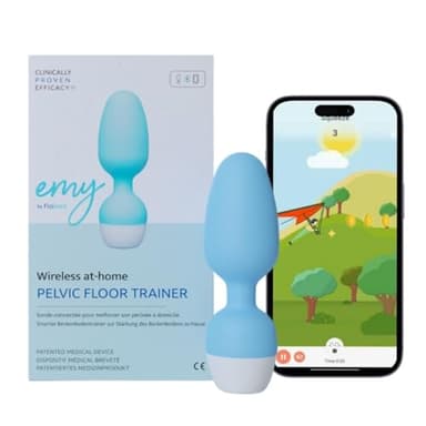 Emy, ejercitador pélvico con app | Ejercicios Kegel con biofeedback | Fortalece suelo pélvico para recuperación postparto y eliminar incontinencia | Dispositivo clínicamente probado