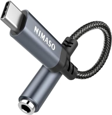 NIMASO Adaptador USB C a Jack 3.5mm, USB Tipo c a Jack 3.5 mm Audio Adaptador Auriculares Samsung Galaxy S23/S23+ Ultra/S22/S21,Huawei P40/P30 Pro/Mate 20/30,Google Pixel 4/3/2 XL,Xiaomi9/8,iPhone 15