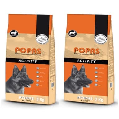 Pienso de Cordero para Perros con Alta Actividad POPAS Activity - Pastor Aleman Border Collie Galgo - 6 Kg = 2 Sacos 3 Kg