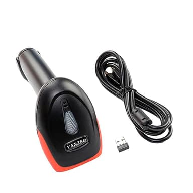 Yanzeo Escáner de código de Barras Inalámbrico 2.4G USB Portable DM QR Código POS Láser Lector de código de Barras 2D para Oficina, Libros, almacén, Tienda