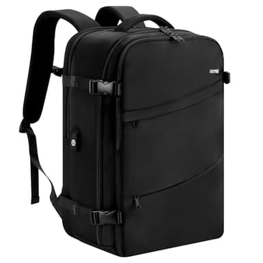 HOMIEE Mochila Viaje 40L Mochila Portátil 17,3 Pulgadas Maleta de Cabina Mochila Impermeable Equipaje de Mano Hombre Mujer Grande Mochila para Viaje Diario Trabajo Escolare - Negro