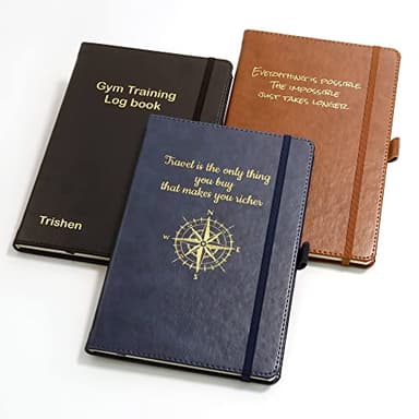 Cuaderno Diario de Tapas Duras Personalizado | Gofrado dorado, A5 Bloc de notas - Negro