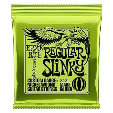 Ernie Ball Regular Slinky - Cuerdas para guitarra eléctrica, entorchado de níquel, 1 paquete, calibre 10-46