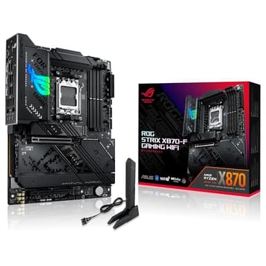 ASUS ROG Strix X870-F Gaming WiFi - Placa Base AMD ATX, 16+2+2 etapas de Potencia, DDR5, 4X M.2, PCIe 5.0 Compatible con GPU de última generación, WiFi 7, USB 10G con PD 3.0 de hasta 30 W