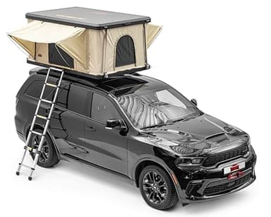 Dragon Winch Tienda de Techo para Coche 2 Personas Techo Duro de Aluminio con colchón, Escalera telescópica, Bolsillos para Accesorios y mosquiteras | Impermeable | Tienda de campaña | Type R