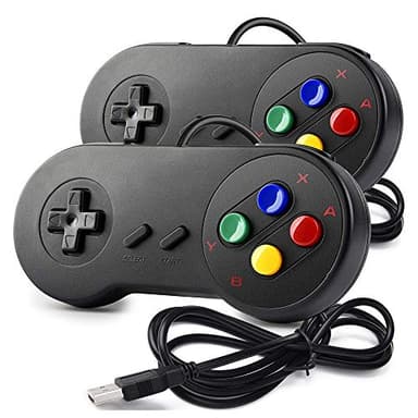 miadore 2x Nueva Retro USB para Súper SNES controlador Mando de juegos Controller para PC/Mac