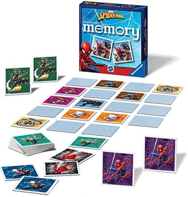 Ravensburger - Mini Memory: Marvel, Spiderman, Juego de Mesa, Juego de Mesa Niños, Juego Mesa 3 Años o más, Juegos Educativos, Juegos de Memoria, 2-6 Jugadores, 48 Cartas