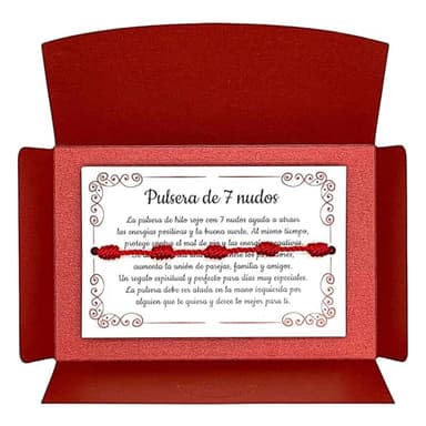 A BUENOS PRECIOS® - Pulsera 7 nudos roja original - Contra el mal de ojo - Hilo rojo protección energía negativa - Amuleto para la buena suerte - Mujer hombre niños pareja amigos (1 Pulsersa)