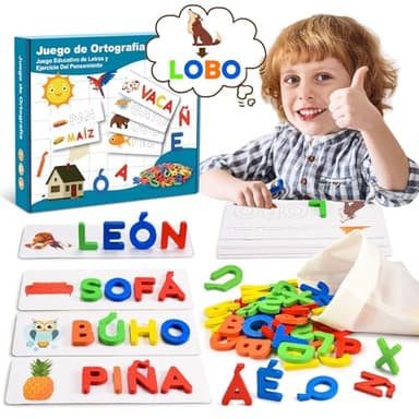 Hapikids Juegos Educativos Niños 3-8 Años,Juguetes Niños 2-8 Años Puzzle 3-6 Años Aprender a Leer Escribir Juegos Pizarra Infantiles Smart Games Juguetes Montessori Niña 3-8 Años Regalo Niño 3-6 Años