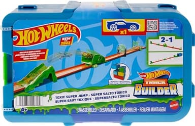 Hot Wheels Track Builder Pack Salto tóxico Pista para Coches de Juguete, Incluye 1 vehículo, 6 años (Mattel HKX47)