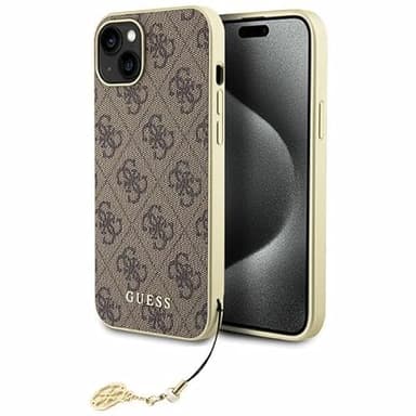 GUESS GUHCP15SGF4GBR - Carcasa para iPhone 15 de 6,1", Color marrón