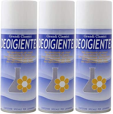 RAMPI Tris Deoigientex - Spray desinfectante para tejidos, ambientador profesional, ambientador de coche, perfume para la colada, ropa, higieniza ropa, 3 x 400 ml