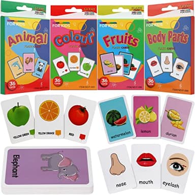 Tarjetas Flash Juguetes de Aprendizaje para Niños Pequeños 2 3 4 Años, 144 páginas, Educativas Ingles Aprendizaje de Frutas, Colores, Animales, Juguetes Regalo Educativo Preescolar para niños