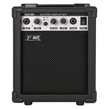 3rd Avenue Amplificador para guitarra de 10 W de 3rd Avenue con salida para auriculares, función de distorsión y control de tono, Amplificador de ensayo compacto y portátil, Negro