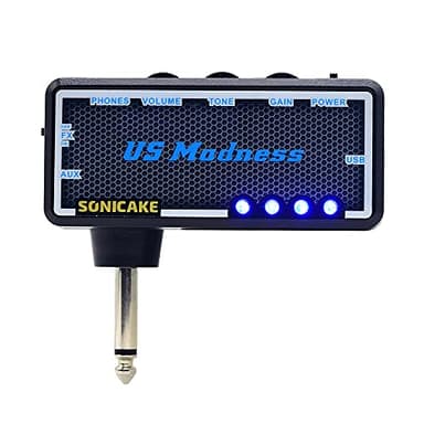 SONICAKE Mini amplificador de auriculares para guitarra para Bajo de bolsillo portátil recargable US Madness