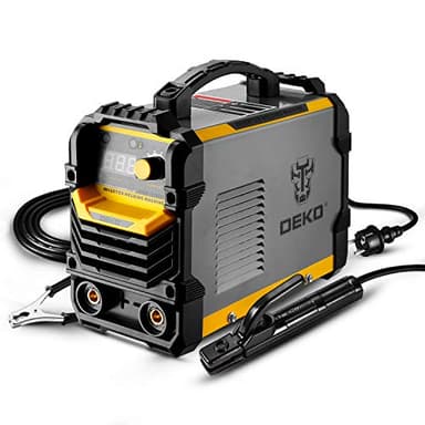 DEKO Soldadora 220V MMA, 250A 5.1KVA Soporte de electrodo para máquina de soldar ARC, pinza de trabajo, cable adaptador de alimentación de entrada