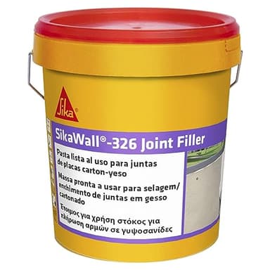 SikaWall 326 Joint Filler, Blanco, Plaster en pasta lista al uso para relleno y alisado de juntas en paramentos de cartón-yeso, Adherir y ocultar las cintas para juntas, 7 kg