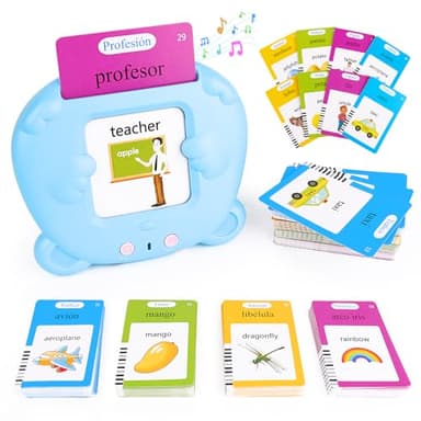 Tarjetas Flash Parlantes, 224 Palabras Juguetes niños 2 años, Juguetes Educativos Preescolares para Niños, Tarjetas Parlantes Español para Niños 1 2 3 4 5 6 Años (Azul España)