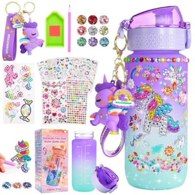 Hapikids Unicornio niña juguete 4 5 6 7 8 9 10 años, botella de agua para manualidades niñas 6-10 años regalos para niñas botella de agua juego manualidades diamante niños a partir de 5-12 años ideas