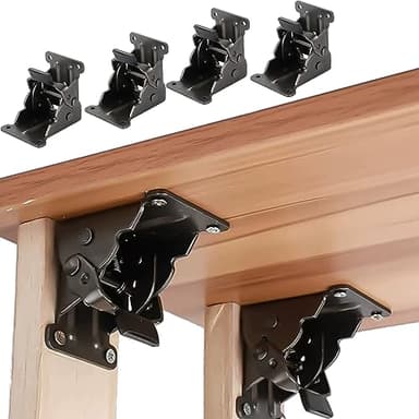 DXIA 4Pcs Marco de Soporte Plegable,Soporte Plegable de Acero,Bisagras Plegables,Bloqueo Automático de 90 Grados, Pies Telescópicos Para Piernas Plegables Banco de Trabajo Plegable Expansión