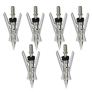 Mangobuy 6PCS 2-Blade Broadheads Arco 50 mm de diámetro de corte 100 grano de acero puntas de flecha afiladas para caza al aire libre