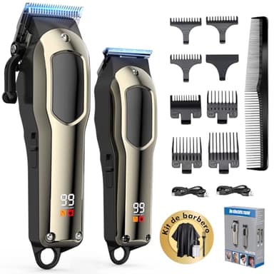 Singphere Maquina de Cortar Pelo Hombre - Cortapelos Hombre Profesional con 7 Peines Guía, Recargable, Pantalla LED - Kit de Maquina Cortar Pelo para Hombre y Familia
