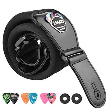 LEKATO Correa de bajo para guitarra eléctrica y bajo, correa de guitarra de 3 pulgadas de ancho, longitud ajustable de 45 "a 55", correas de guitarra acolchadas