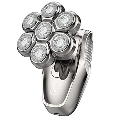 Afeitadora Eléctrica de Cabeza para Hombres Calvos,Maquinillas de Afeitar Eléctricas Wet&Dry Impermeable Afeitadoras Rotativas 7D para Cabeza y Rostro, Afeitadora para Hombres Calva con Carga Tipo C