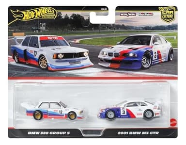 Hot Wheels Premium Car Culture Pack con dos vehículos a escala 1:64, parejas únicas, neumáticos Real Riders, chasis Metal/Metal, juguete para coleccionistas, JBK99