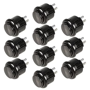 EG STARTS 10 x 24 mm pulsador microinterruptor incorporado reemplazar para Sanwa OBSF-24 Taster Arcade Joystick Mame Jamma Games Negro Colores